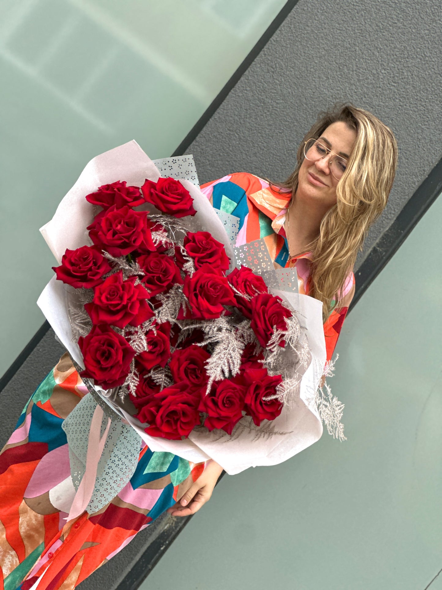 Buchet 25 trandafiri rosii premium