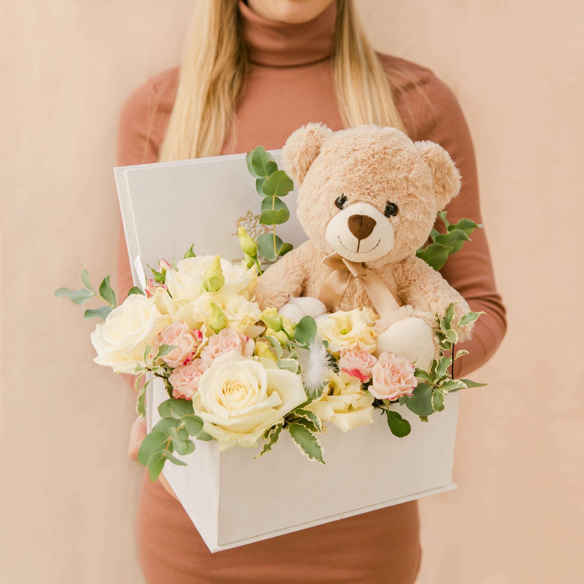 Teddy Bear Flower Box - by Ana Macovei